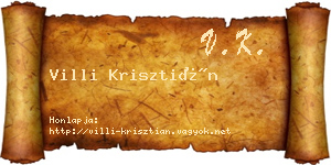 Villi Krisztián névjegykártya